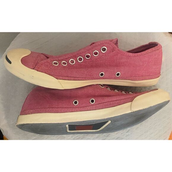 Converse Women’s Jack Purcell Pink Canvas Laceless Slip On Low Top Sz 9.5 - Picture 10 of 13